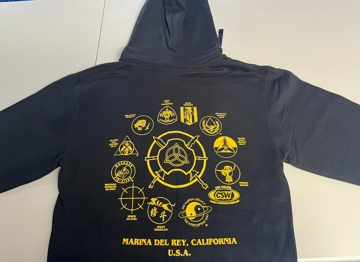 Zip-Hoodie - Inosanto Academy - Zipper Hooded Sweatshirt - Black & Gold