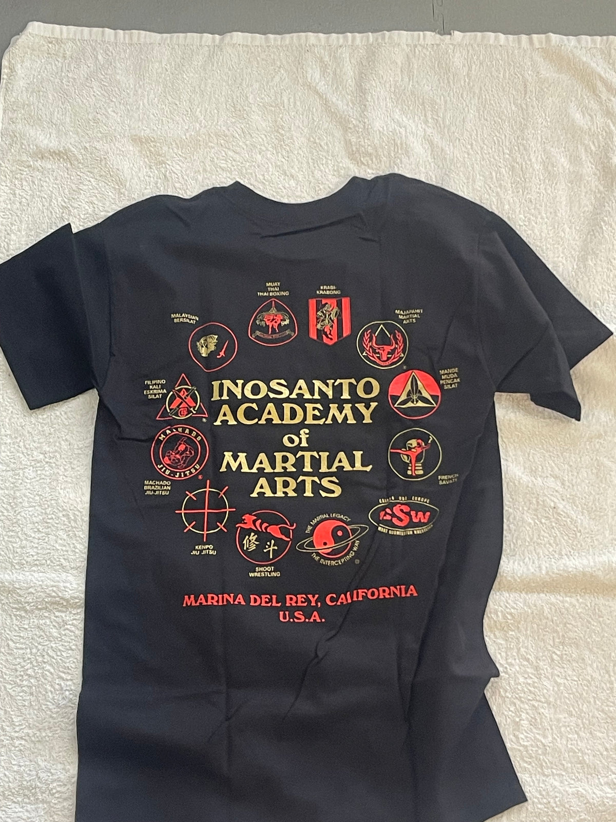 T-Shirt - Inosanto T-Shirt Red and Gold Shield Logo