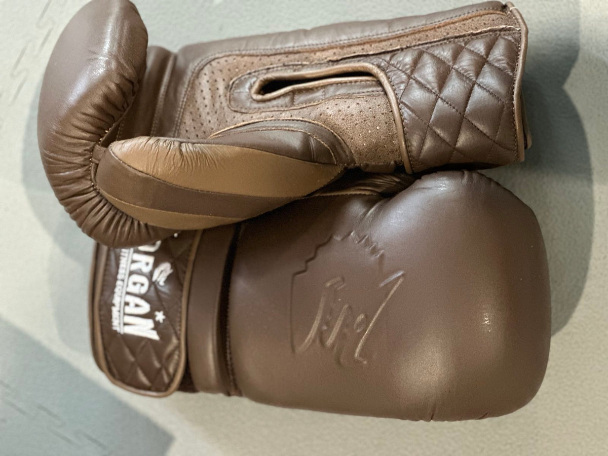Boxing Gloves - 12oz - Morgan Brand - Brown Leather