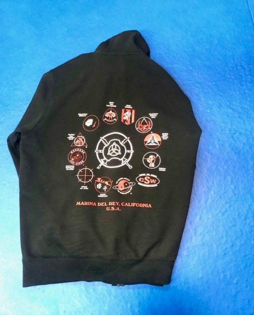 Hoodie - Inosanto Academy - Zipper Hooded Sweatshirt - Red & White